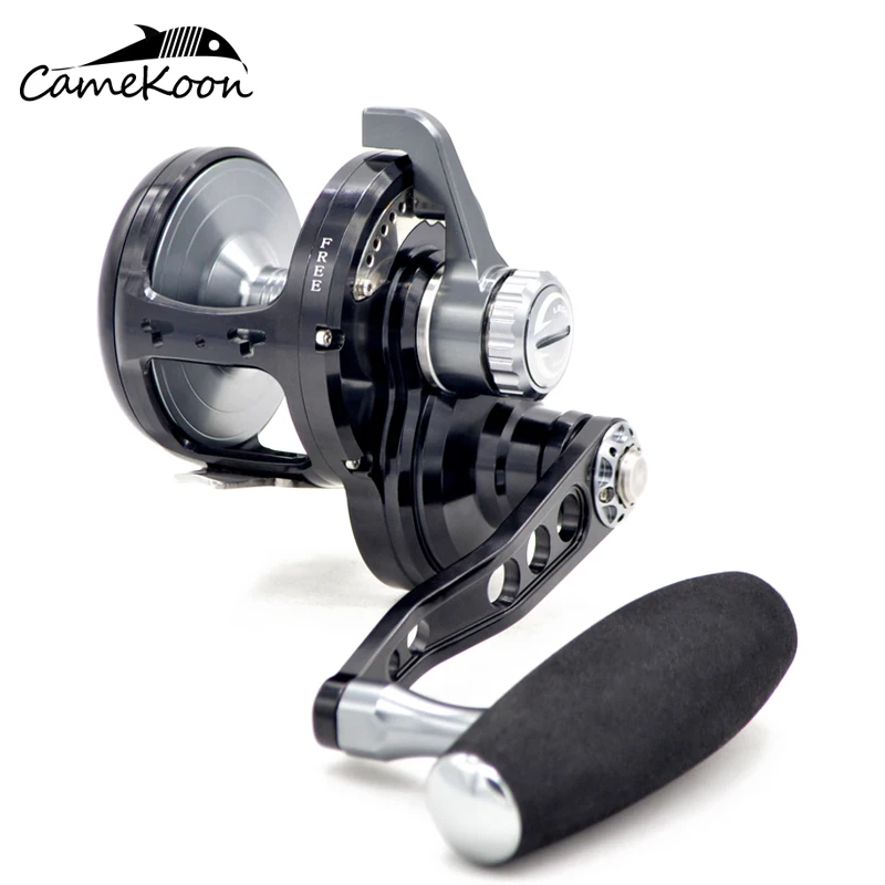

CAMEKOON Saltwater Trolling Fishing Reel 25kg Max Drag Left/Right Handle Offshore Deep-Sea Fishing Slow Jigging Reel