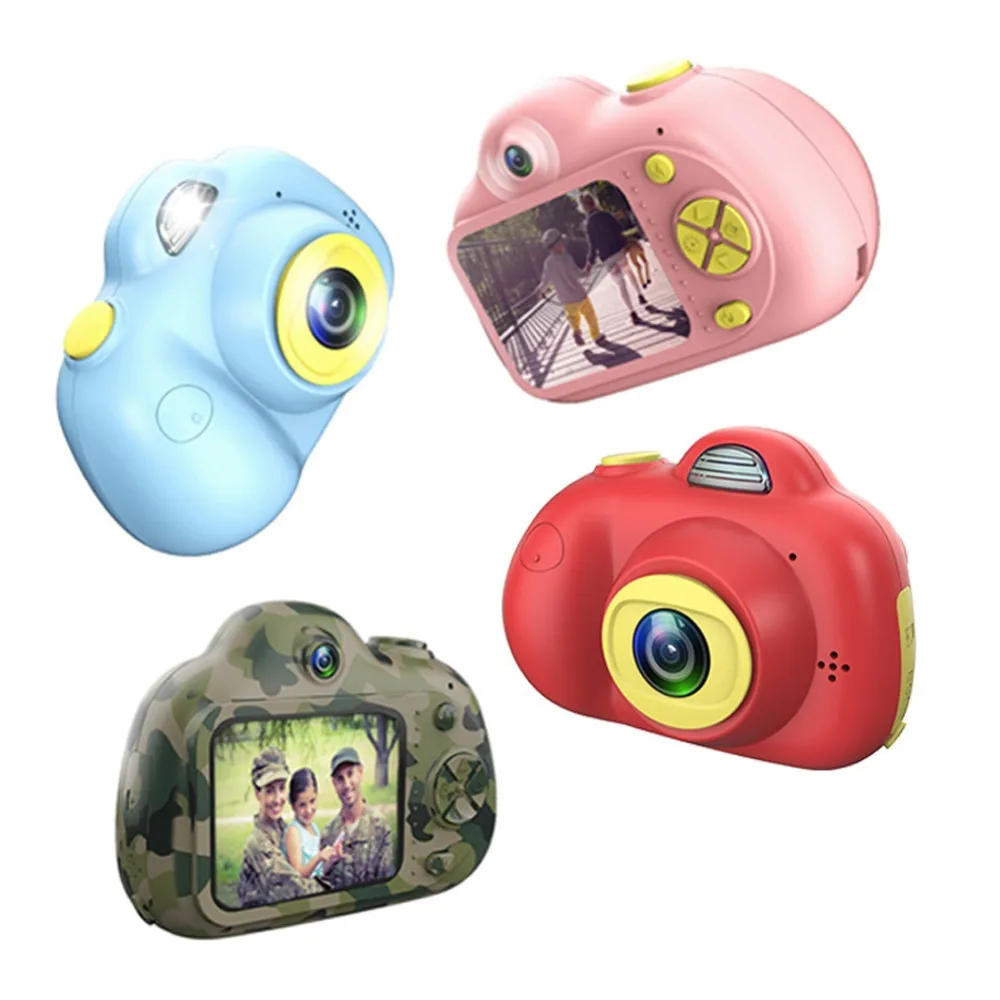 8.0MP Dual Children Camera 2.0" LCD Screen Kids Digital Camera Cute Birthday/Christmas Gift Full HD 1080P Mini Study Toy Cameras