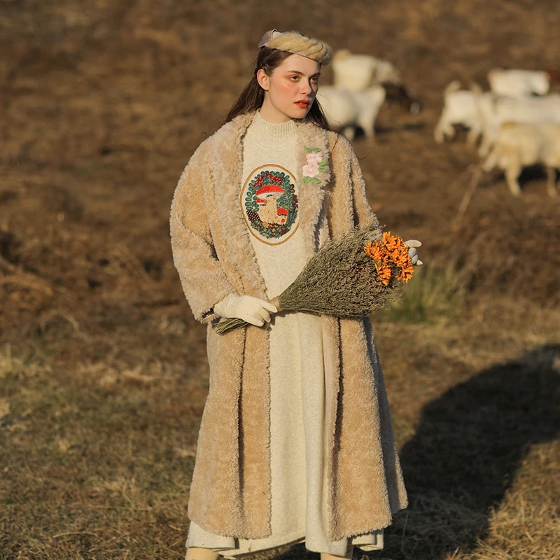 Женский шерстяной вязаный свитер LYNETTE'S в китайском стиле толстый кардиган