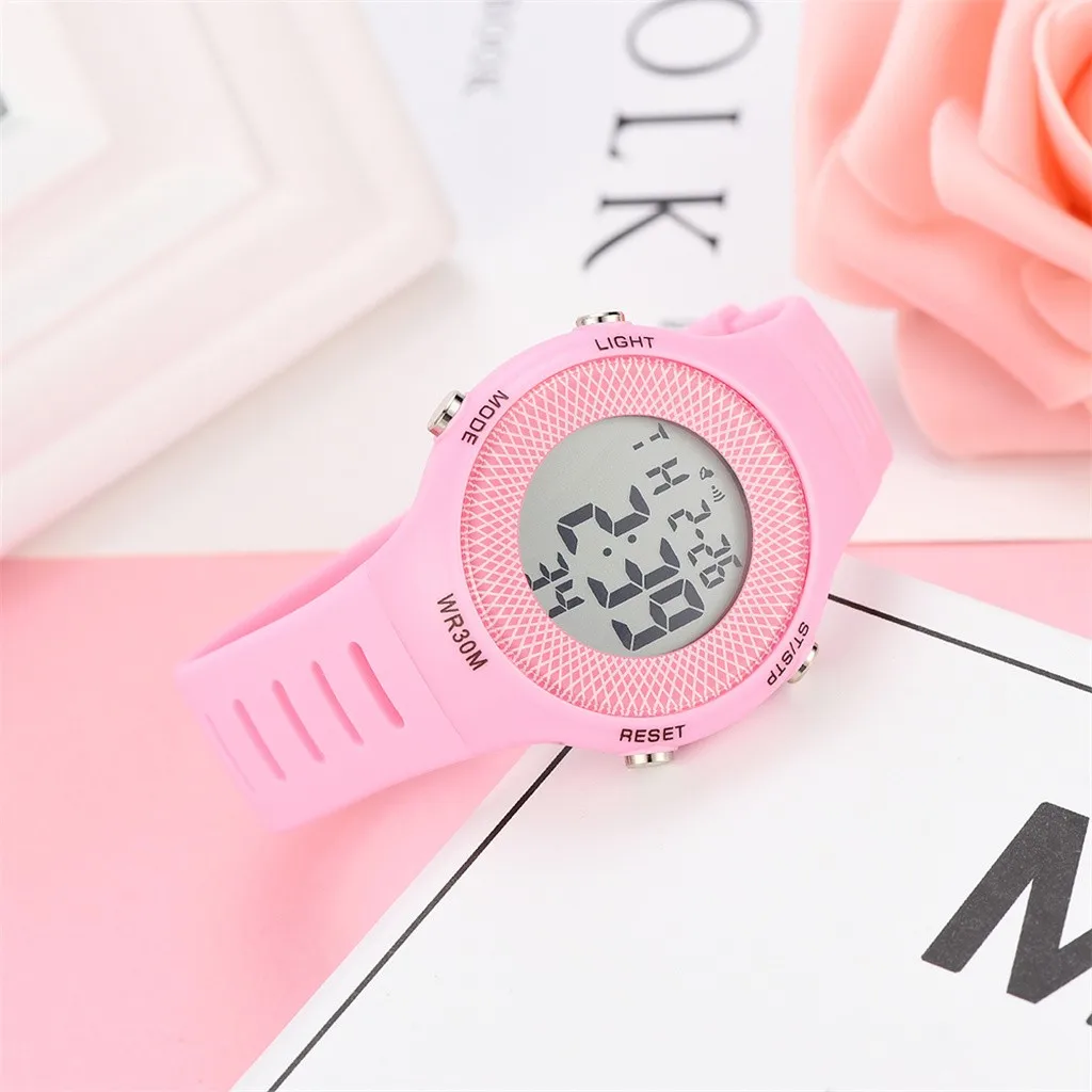 Женские часы Бутик Простой сплошной цвет 30 м водонепроницаемые электронные наручные часы женские часы подарок часы Reloj mujer W2