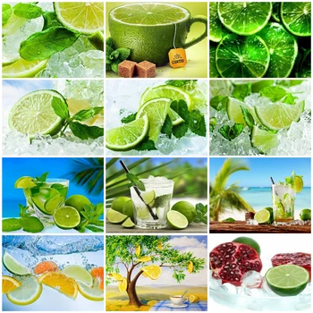 

HUACAN Paint By Number Fruit Hand Painted Painting Art DIY Pictures By Numbers Food Kits Drawing On Canvas Gift Home Decor