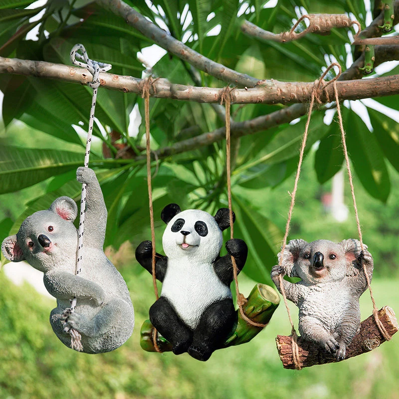 Уличное Садоводство моделирование животных скульптура смола панда коала