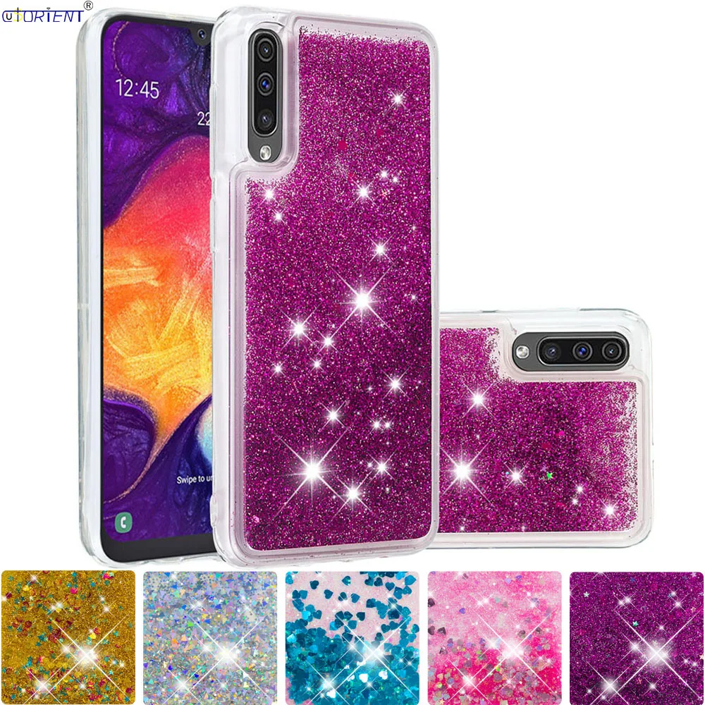Подходящий чехол для Samsung Galaxy A50 2019 A30s милый Блестящий динамический жидкий мягкий