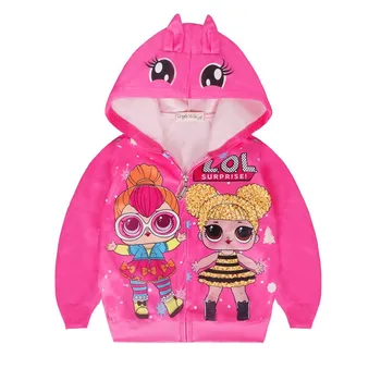 

Kids Lol Coat for Girls Autumn Winter Long Sleeve Hoodies Jackets Zipper Sweatshirts Cartoon Jacket Doll Birthday Party Clothes