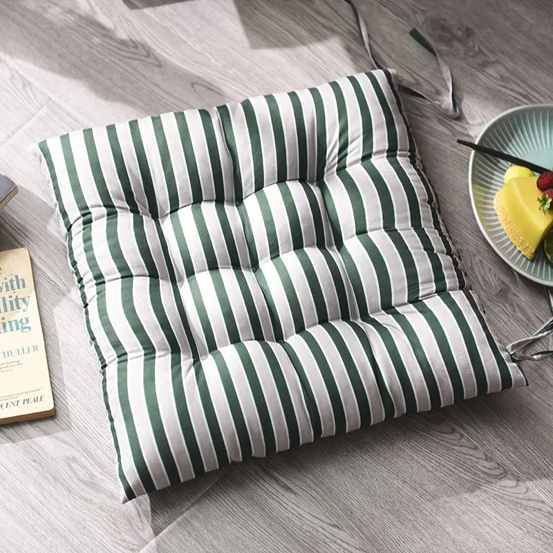 Green New Seat Cushions Stripe Pattern Office Chair Cushion Home Decorations Sofa Floor Seat Mat Japanese Style Sit Cushion Pad - Цвет: Green