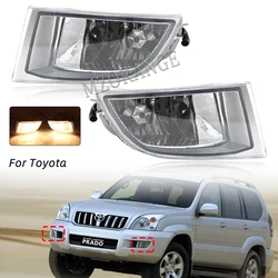 Phares antibrouillard Led pour Toyota Land Cruiser Prado 120, 2002 – 2009, lentille claire, couvercle de lampe antibrouillard, cadre de grille 