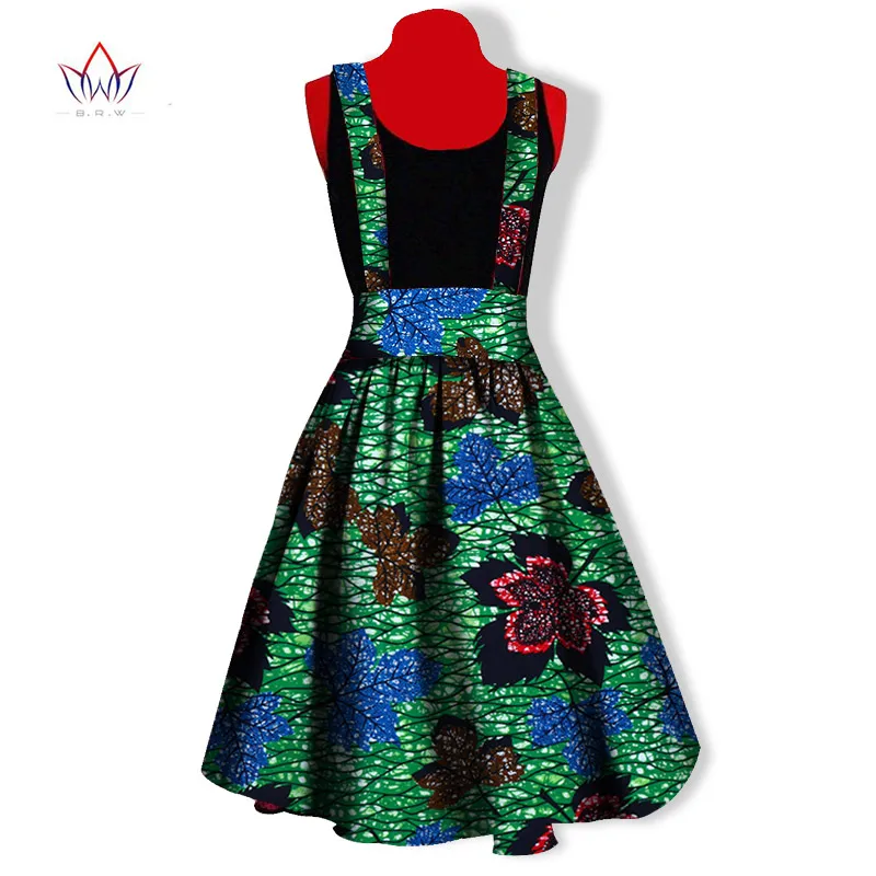 Африканская одежда для женщин африканская печать A-цельная юбка на подтяжках Женская Дашики Плюс Размер Женская одежда WY143 - Цвет: 2