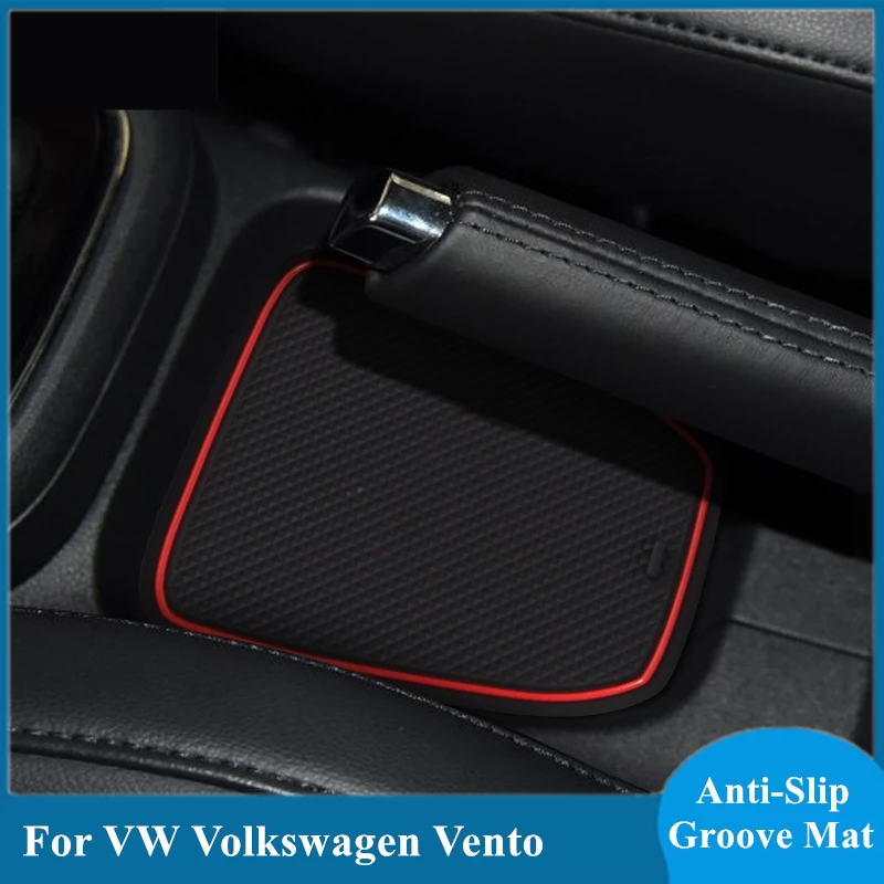 Alfombrilla de goma para Interior coche Volkswagen accesorios de Gel, alfombrilla para ranura de puerta, tapete para vasos, Voiture|Reposabrazos| - AliExpress