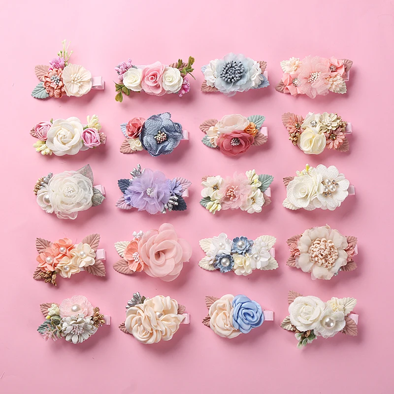 20pc-lot-chiffon-flower-hair-clips-pins-kids-pearl-lace-flowers-hairpins-barrettes-for-baby-girls-clip-accessories-toddlers-kids