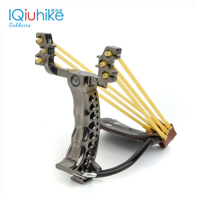 US $9.76 2019  Powerful Hunting Slingshot With 2 Rubber Band Tubing Catapult Professional Tactical Pocket Ta