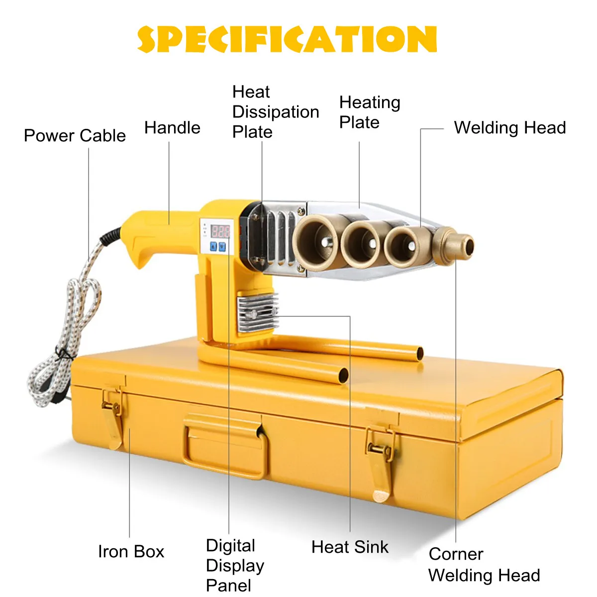  Electric Pipe Welding Machine Heating Tool Heads Set For PPR PB PE Plastic Tube PPR Welding Hot Mel