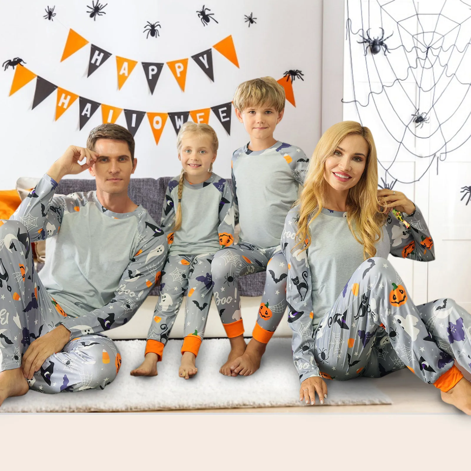 Pumpkin Pajama Sets Family Matching Clothes Pajamas Set Halloween