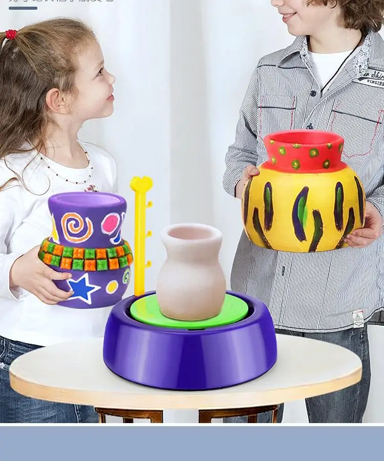 DIY Ручная Керамическая гончарная машина, детские игрушки для мальчиков и девочек, Мини Керамические колеса, художественные ремесла, Ранние развивающие детские игрушки