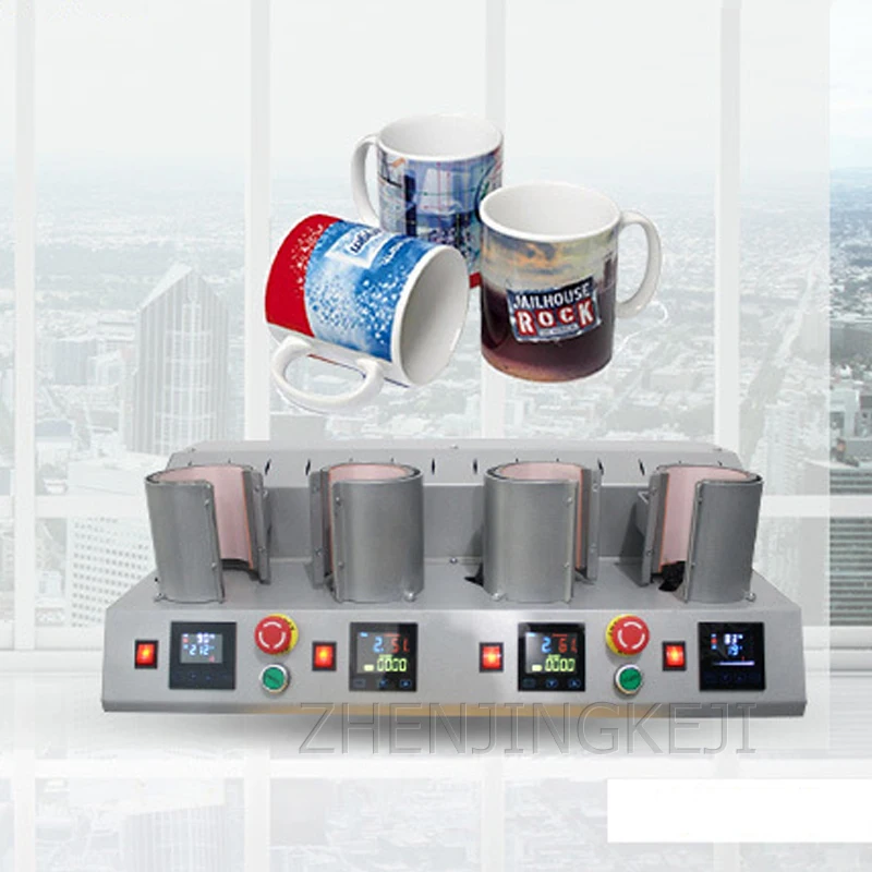 Машина для глажки чашек с четырьмя станциями машина печати обесцвечиванием