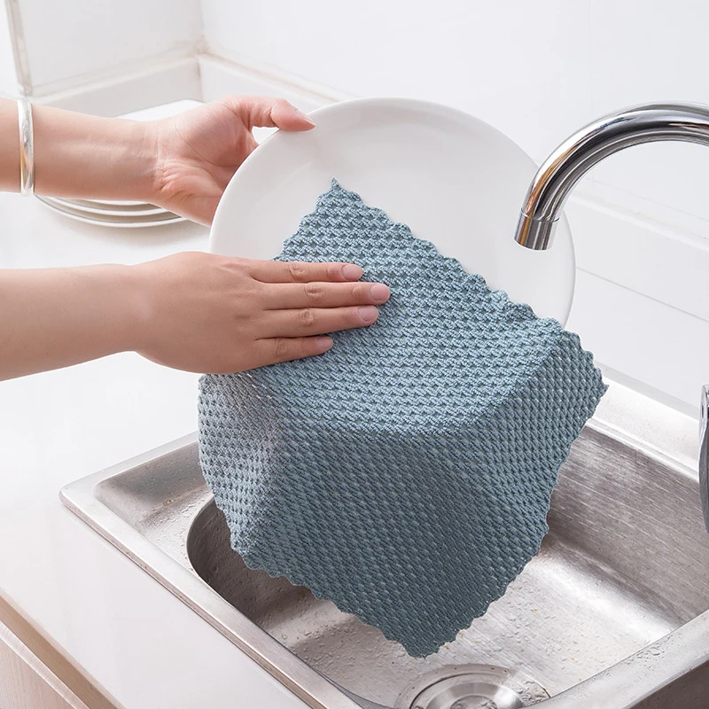 

Super Absorbent Microfiber Cleaning Cloth, Anti-grease Wiping Rags, Kitchen Efficient Towel, Home Washing Dish Cloth