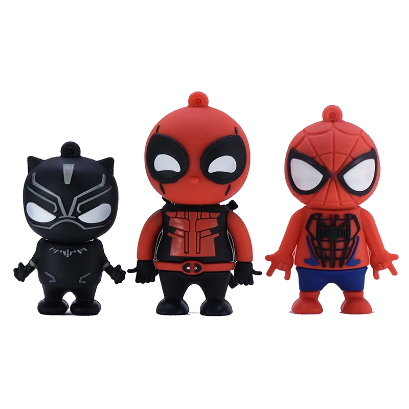 

Anime cartoon pendrive 64GB 32GB 16Gb 8GB 4GB Panther Deadpool Spider-Man usb flash drive 128GB 256GB memory stick