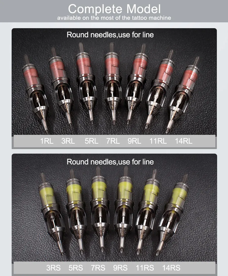 10 шт. 20 штук 50 шт. Премиум серый патроны иглы татуировки изогнутый закруглённый Magnums 5/7/9/11/13/15RM для татуировки