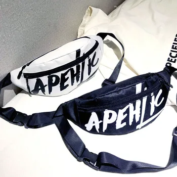 

Fanny Pack For Girl Women Hop Letter Fashion Canvas Print Cool Fanny Pack Bum Bag Waist Pack Travel Money Belt Marsupio Donna