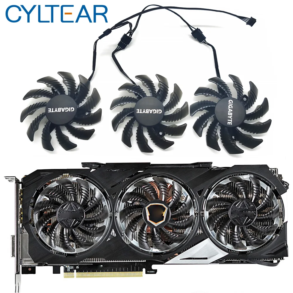 

new for 78MM PLD08010S12HH 12V 0.35A T128010SU For Gigabyte GTX980Ti GTX 980 GTX TITAN X Fan Graphics Card Cooling Fan 4Pin