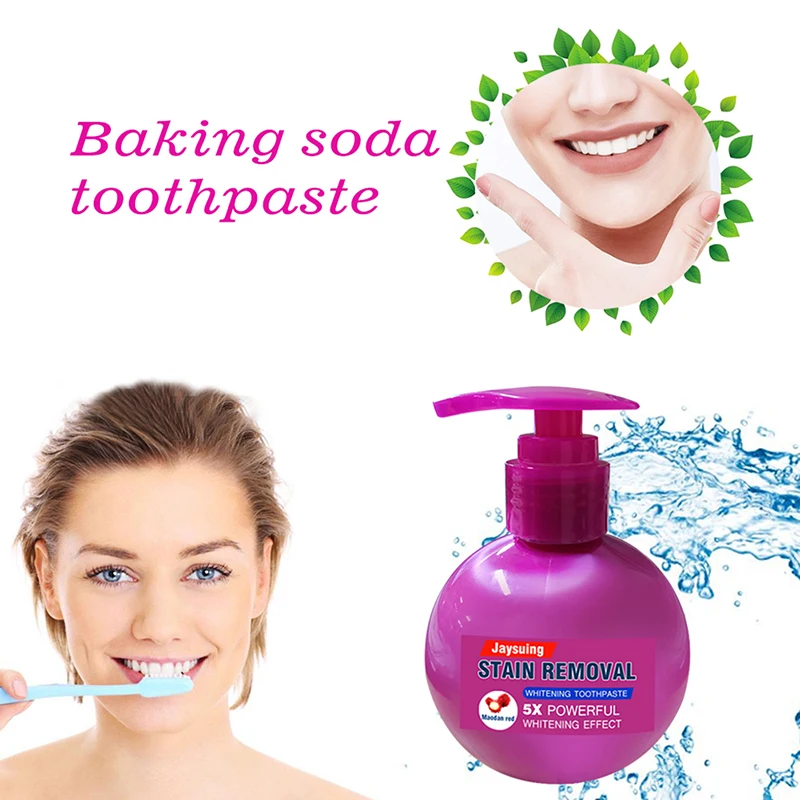 Baking Soda Fruit Scent Whitening Toothpaste Hand Press Type Teeth