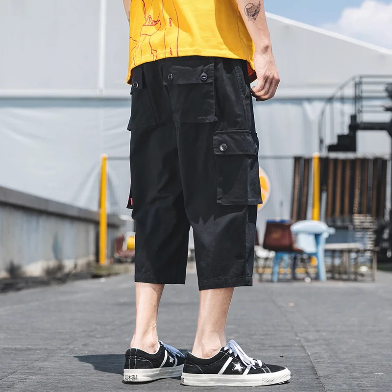 

2019 Summer New Style Japanese-style Exterior Large Size Workwear Stereo Bag Capri Pants M-5x Hk175