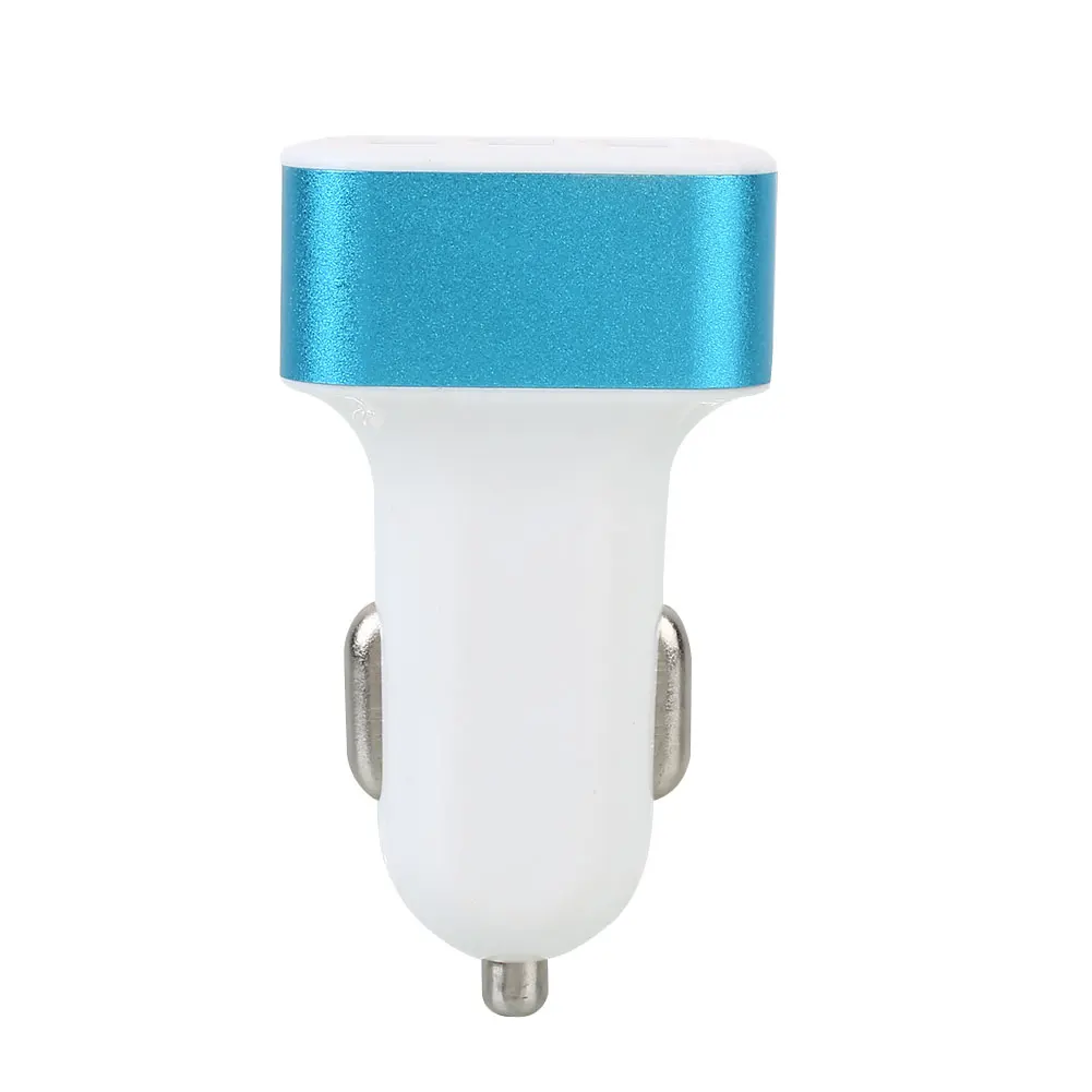 Автомобильный прикуриватель DC12-24V двойной USB 3 порта разветвитель зарядное устройство - Название цвета: Blue