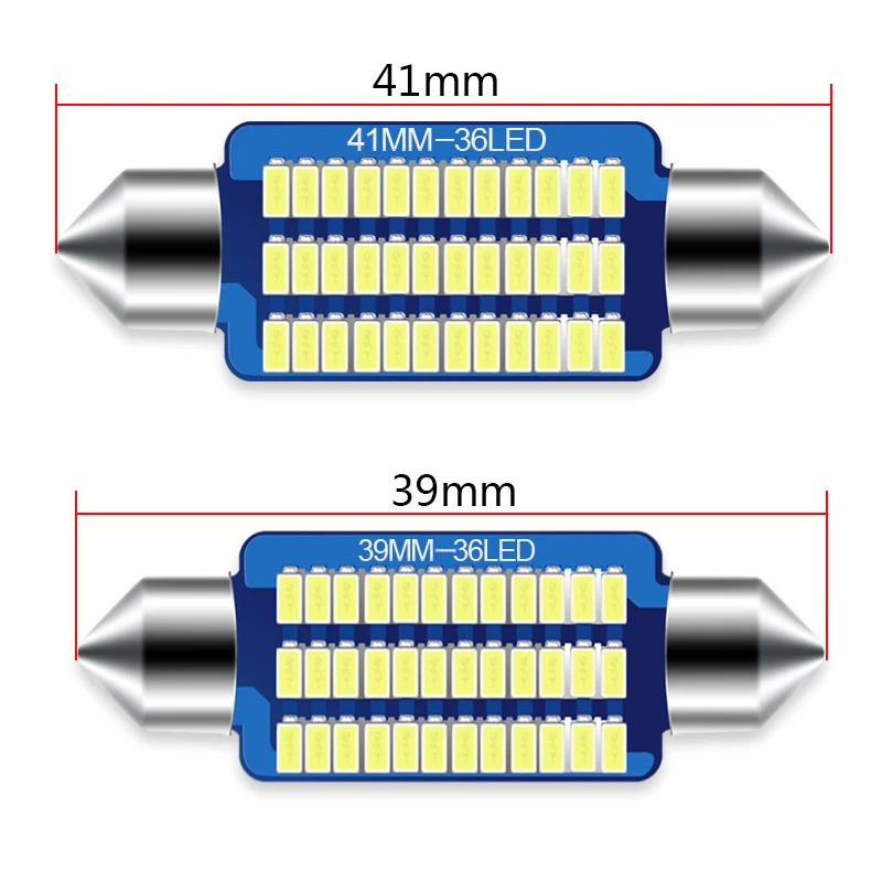 10 шт. 31 мм 36 мм 39 мм 42 мм Светодиодная лампа T10 C5W C10W супер яркая 3014 SMD Canbus без ошибок авто Интерьер Doom лампа автомобиль Стайлинг свет