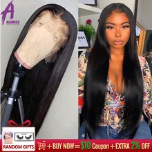 Бразильские прямые парики на кружеве для черных женщин 13*4 Средний коричневый и прозрачный Remy кружевные передние человеческие волосы парики Glueless