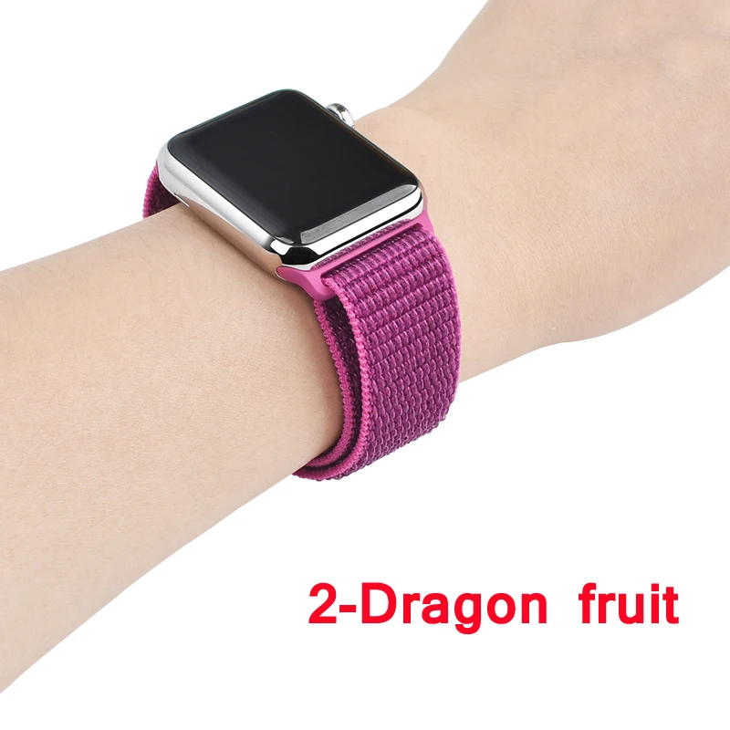 Ремешок для Apple watch band 5 4 44 мм 40 мм Sport Loop correa 42 мм 38 мм Iwatch series 3 2 ремешок для часов браслет дышащие аксессуары - Цвет ремешка: 2-Dragon fruit