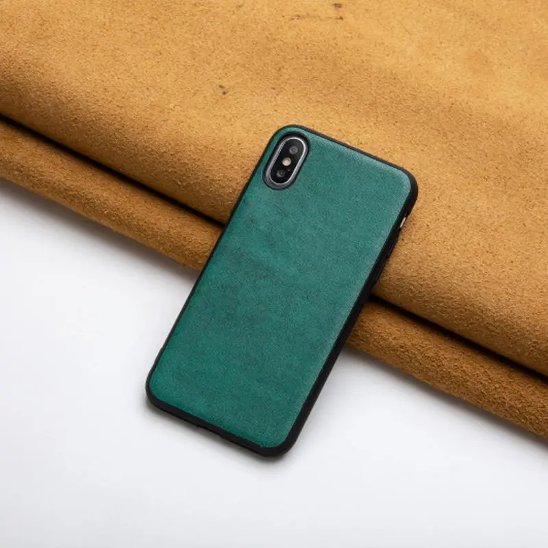 Снежный Mu Wen воловья кожа чехол для телефона для IPhone X XS Max XR для Apple 5 5S SE 6 6S 7 8 Plus защитный чехол для телефона чехол противоударный - Цвет: Dark Green