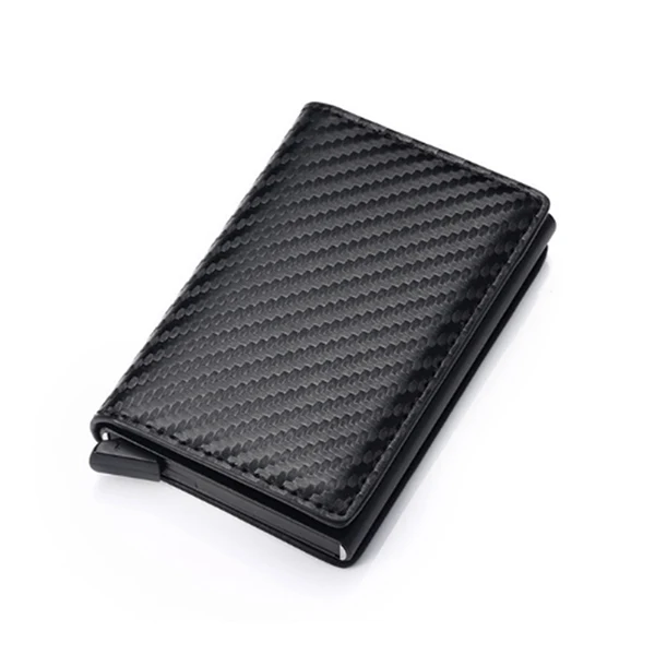 Tanxian Black 9810 Bycobecy RFID кредитный держатель для карт для мужчин и женщин металлическая винтажная алюминиевая коробка искусственная кожа Crazy Horse кошелек для карт Прямая поставка - Цвет: Tanxian Black 9810