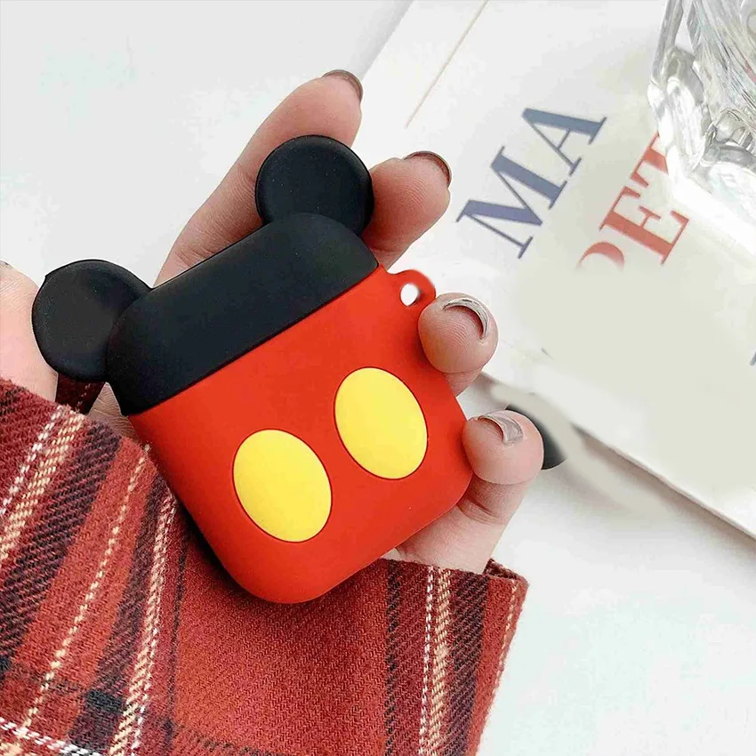 B10 Для AirPods чехол милый мультфильм защитный чехол с петлей для Airpods беспроводные наушники чехол для Air pods аксессуары чехол для наушников - Цвет: B10