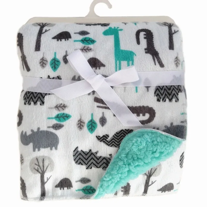 Baby Blanket New Brand Thicken Double Layer Coral Fleece Infant Swaddle Envelope Stroller Wrap For Newborn Baby Bedding Blankets