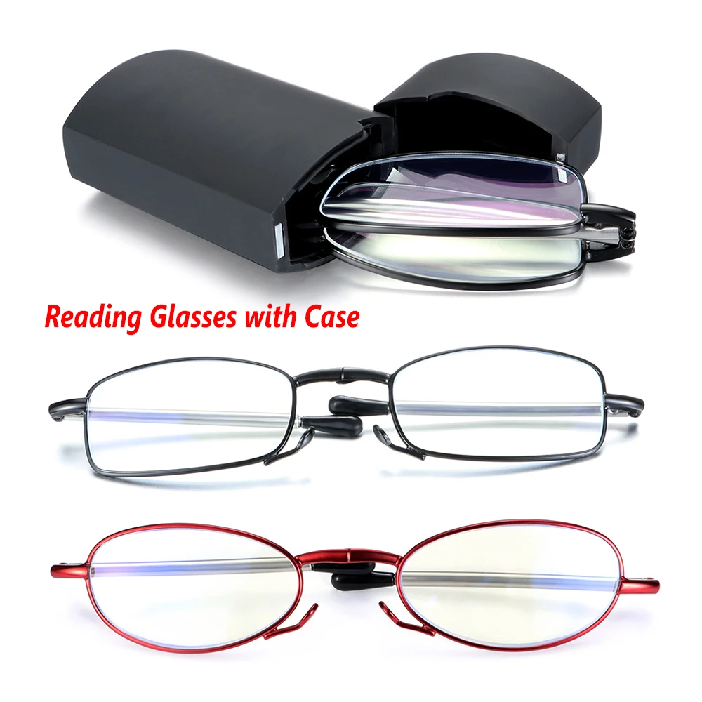 Thin Optics Reading Glasses With Keychain Case Clear Frame 1.0 Strength