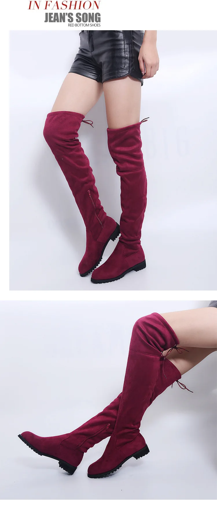 SELLING Thigh High Boots Female Winter Boots Women Over the Knee Boots Flat Stretch Sexy Fashion Shoes New Riding Boots 43