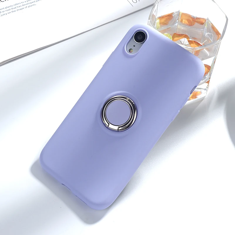 Мягкий жидкий силиконовый Магнитный чехол с кольцом для пальца для Xiaomi 8 SE Lite 9 6X Redmi 7 7A Note 7 6 K20 Pro противоударный чехол