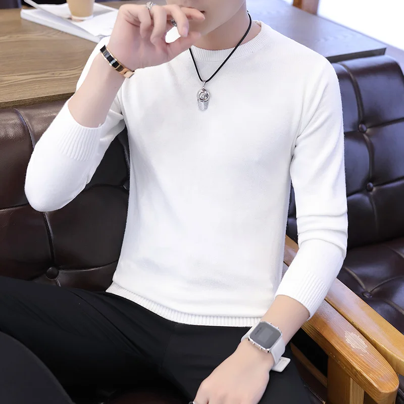 New Autumn Men Sweater O-Neck Mens Pullover Sweater Men's Coat Solid Color Man Sweaters Pull Clothes Long Sleeve Homme 2019 K264 New Autumn Men Sweater O-Neck Mens Pullover Sweater Men's Coat Solid Color Man Sweaters Pull Clothes Long Sleeve Homme 2019 K264