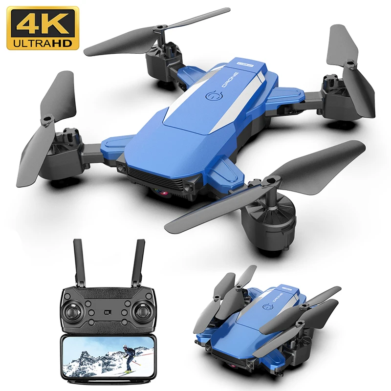 Dron de Control remoto F84 con cámara 4K 1080P HD, cuadricóptero plegable con WIFI, FPV, Helicóptero De Control Remoto, azul y negro, juguete para niños