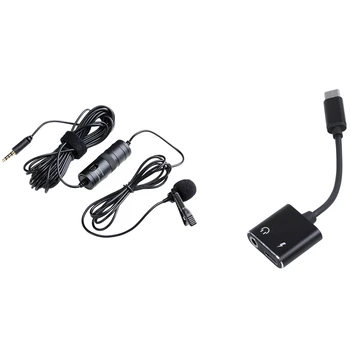 

Type C Adapter Aux o Adapter USB Type C to 3.5mm Earphone Jack Adapter with Microphone Lavalier Microphone