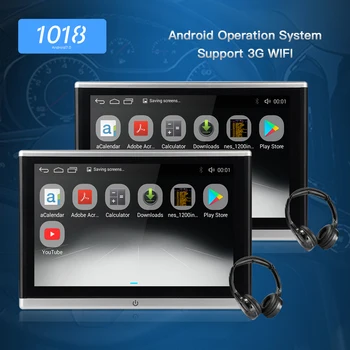 

10.1 Inch Android Car Headrest Monitor HD 1080P Video Touch Screen WIFI/Bluetooth/USB/SD/HDMI/FM MP5 Video Player