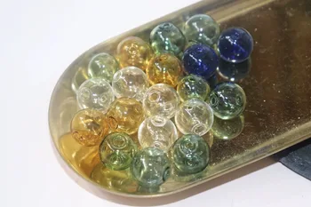 

5pcs 20mm mix 9 Color hollow glass ball with double hole round bubble vial glass globe orbs jewelry findings beads Accessories