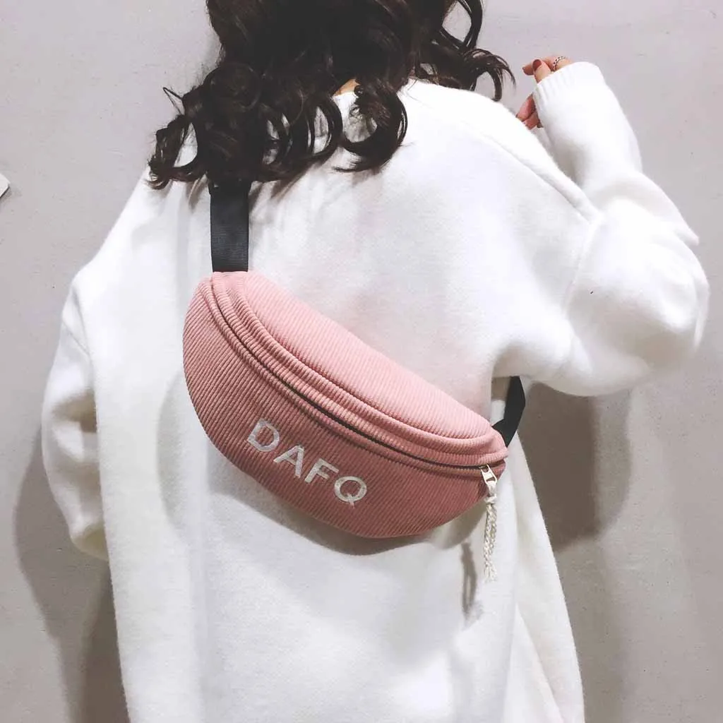 Chest Bag Women Corduroy Simple Shoulder Messenger Package Casual Pocket Fashion Chest Bag Package Crossbody Bags For Women#R5