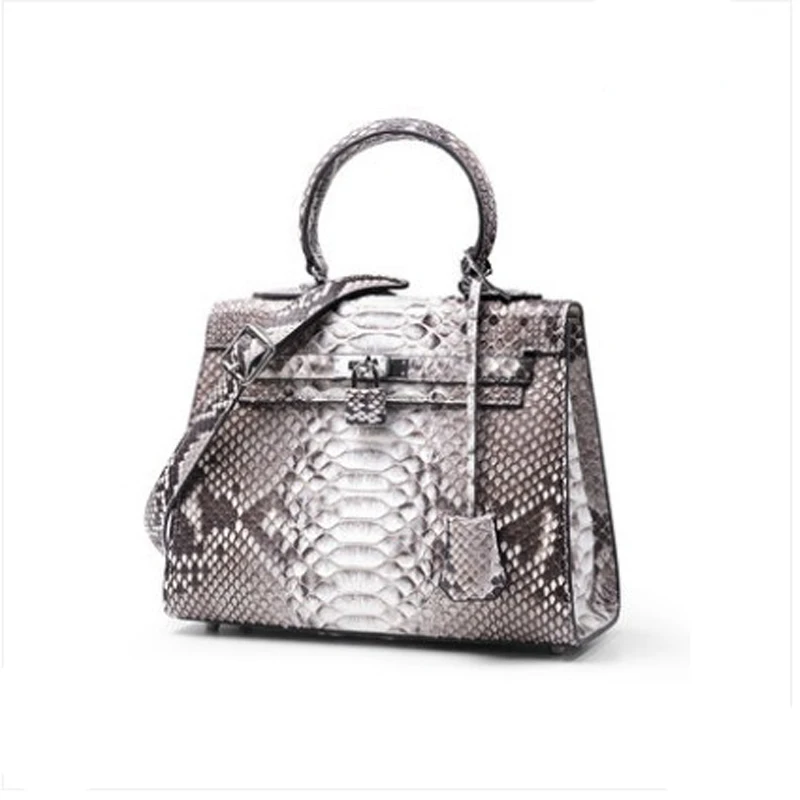 

ouluoer Imported python leather handbag for women, single shoulder bag, banquet snakesky bag with large capacity for women
