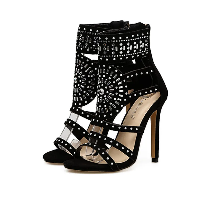 

Vogue Nice Tide Transparent Peep Toe Plastic Short Boots Sexy WoMen Zipper Sandals Sandales Femme