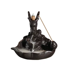 Ремесла курильница с обратным потоком держатель чайный ладан горелка Керамическая декорация ароматерапия домашний сброс давления Винтажная с драконом