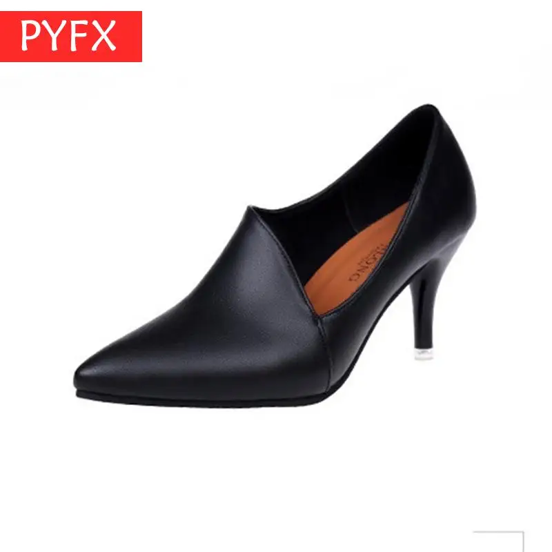 

2019 new thin with pointed black female stilettos not tired durable designer shoes non-slip Shallow Women's Office High heels