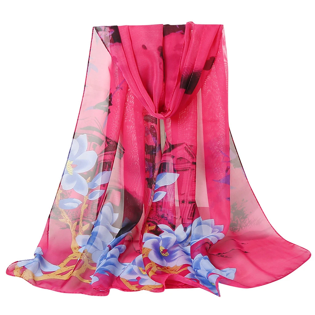 2019 Scarves For Women Hot Sale Print Flower Scarves Wrap Sunscreen Beach Long Hijab Four Seasons Available Cape Female 919
