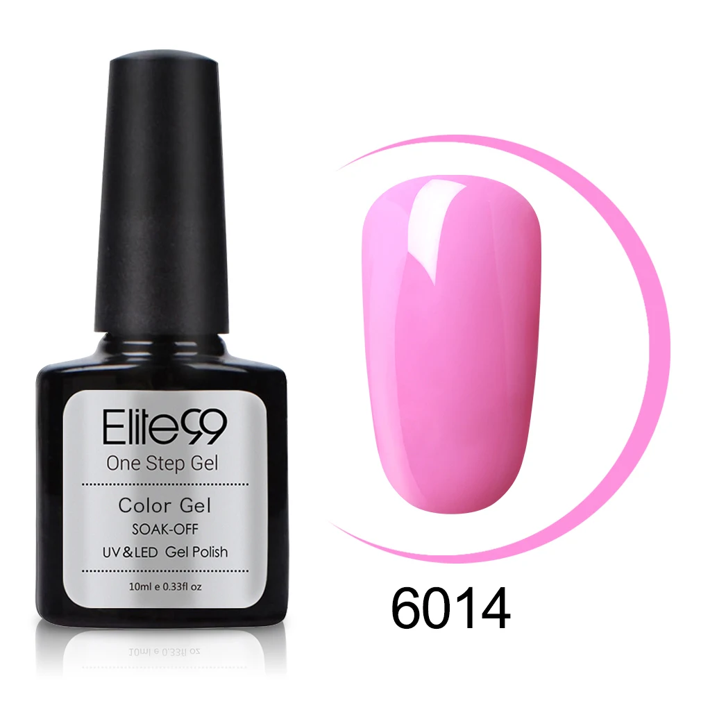 Elite99 10 мл Лак для ногтей полу Перманентный лак для ногтей УФ Гель-лак для ногтей 3 в 1 НЕТ необходимы вещи наивысшего Базовое покрытие Одноцветный гель Лаки - Цвет: 6014