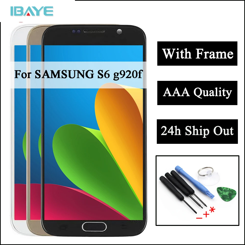 

100% Tested Working LCD For Samsung S6 G920 G920A G920F LCD Display Touch Screen Digitizer Assembly without Frame for s6 g920