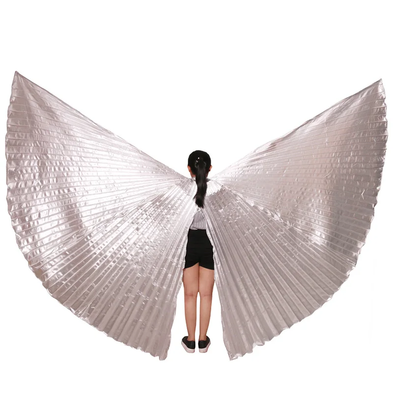 Открытый раздельный стиль для взрослых египетские крылья Isis крылья для танца живота женские танцевальные аксессуары крылья для танца живота без палочек 8 цветов - Цвет: Silver